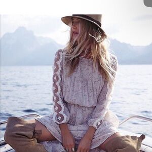 Free People Open Waters Charlotte Dress boho chic dress midi shirt tail hem